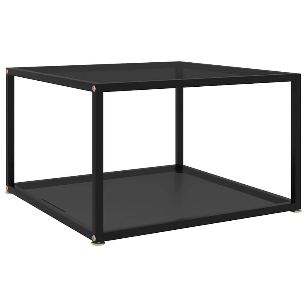 Table basse en verre trempé noir et acier