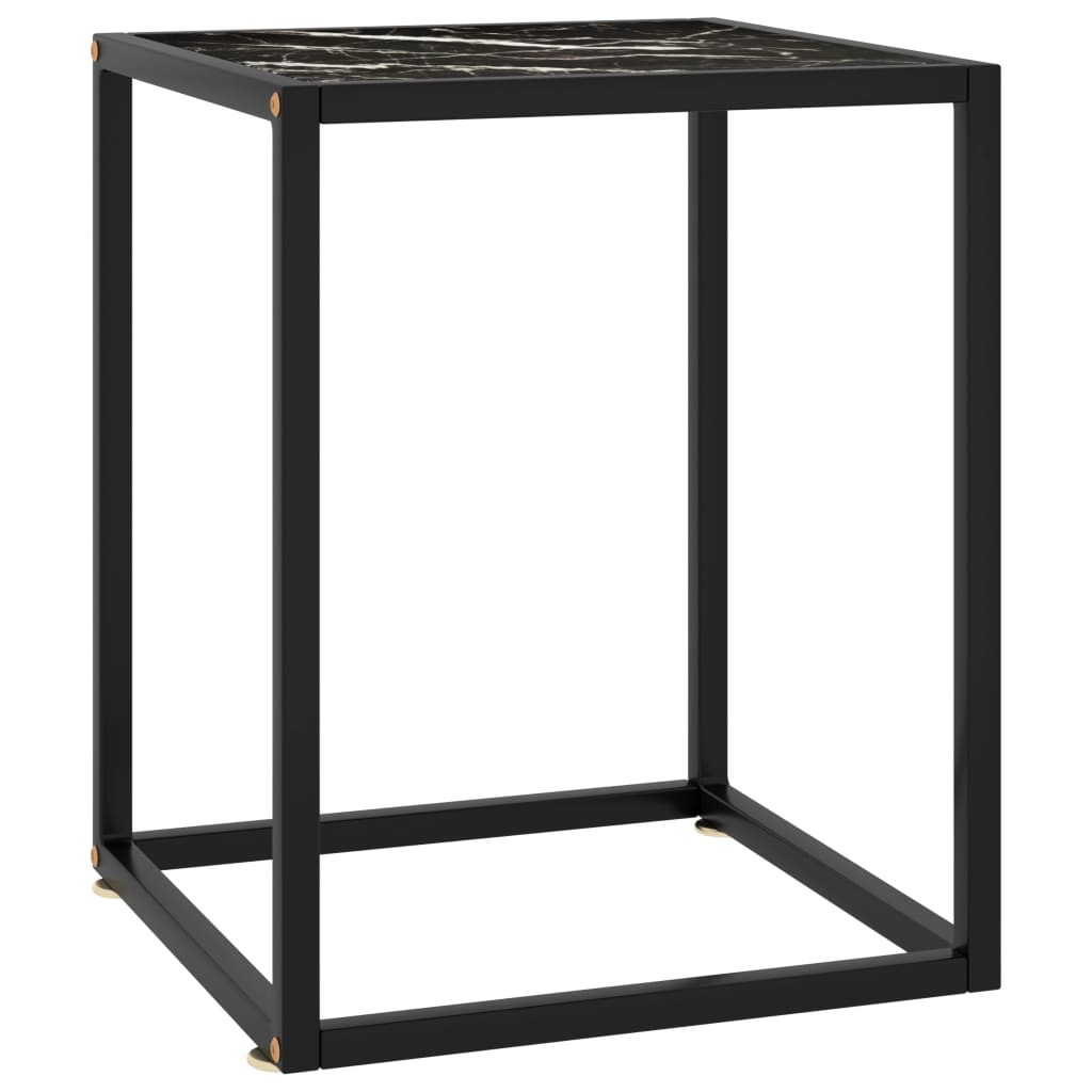 Table basse noire en verre trempé noir