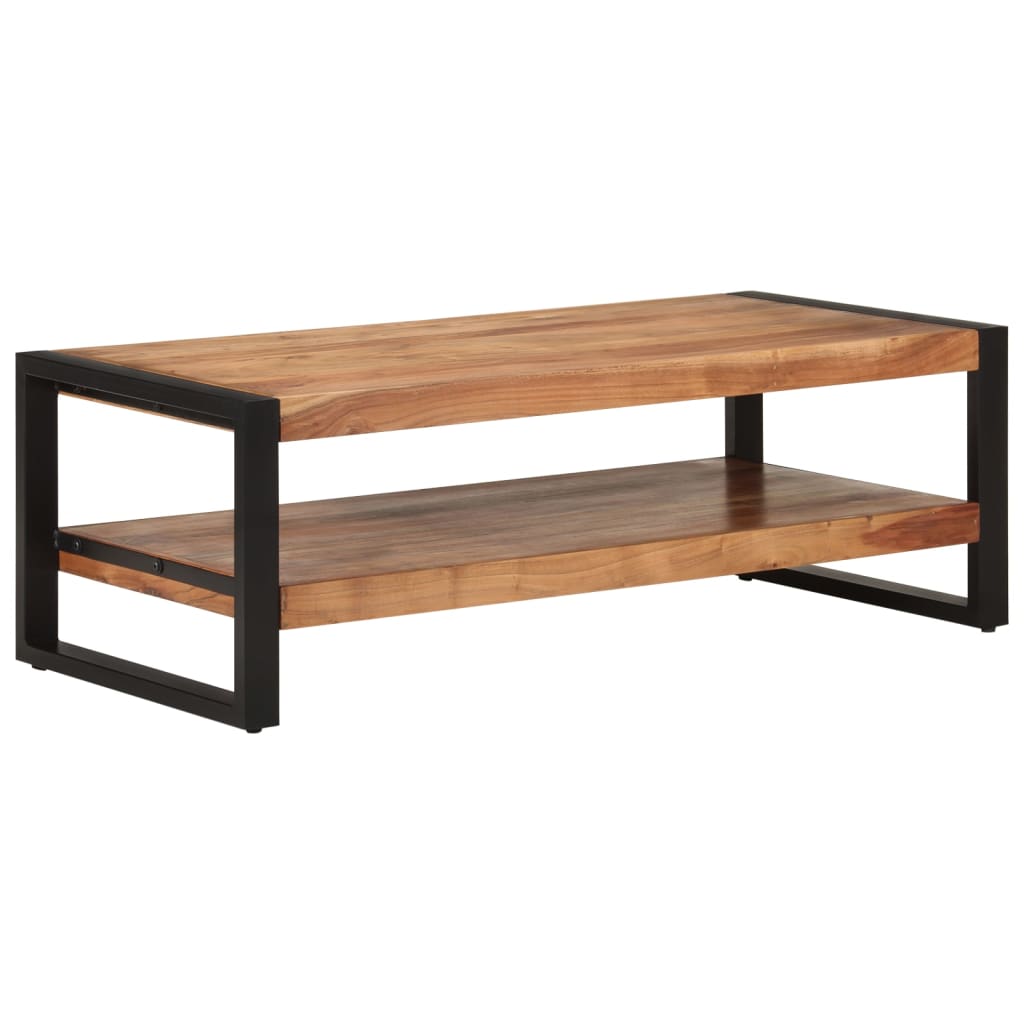 Table basse en bois massif d'acacia finition épurée