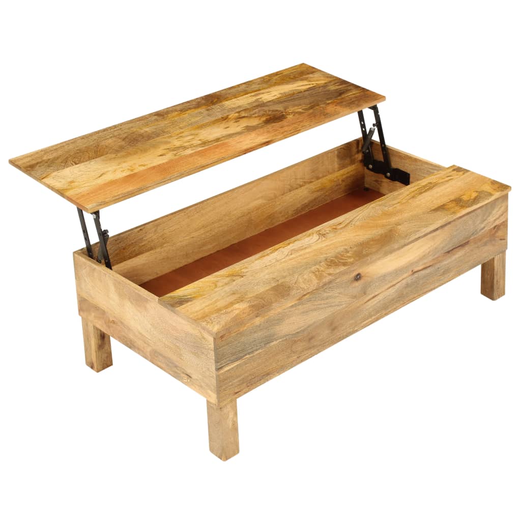 Table basse relevable en bois de manguier massif