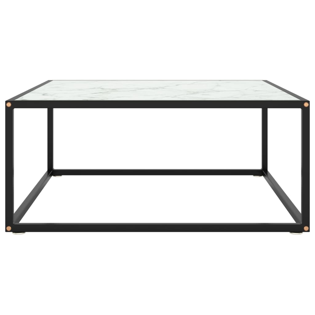 Table basse carré en verre trempé et acier
