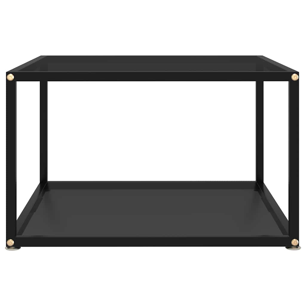 Table basse en verre trempé noir et acier
