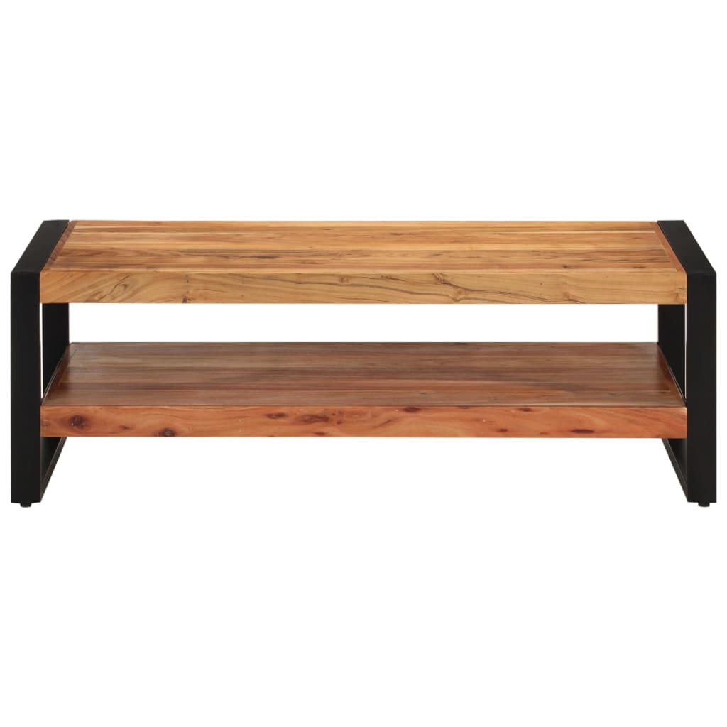 Table basse en bois massif d'acacia finition épurée