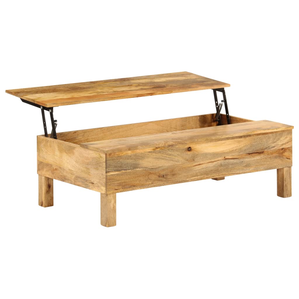 Table basse relevable en bois de manguier massif
