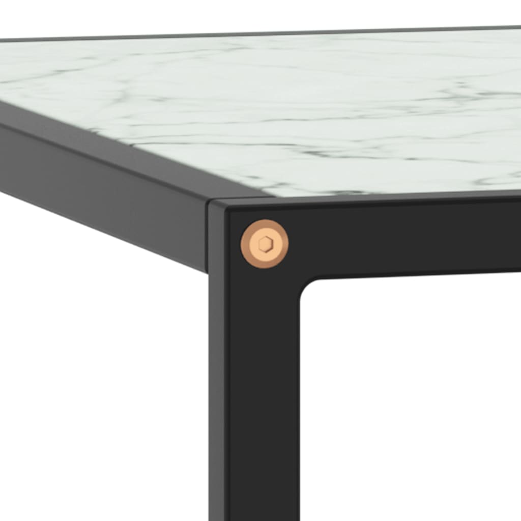 Table basse carré en verre trempé et acier