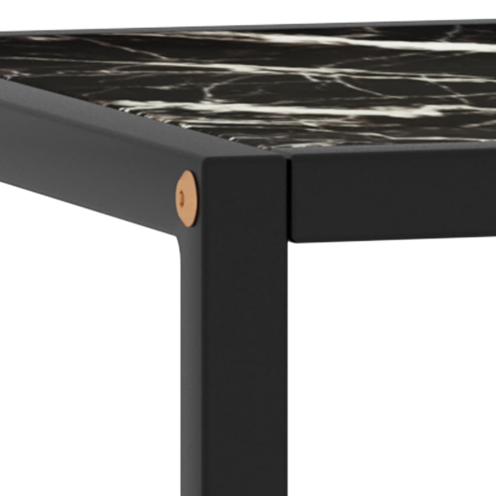 Table basse noire en verre trempé noir