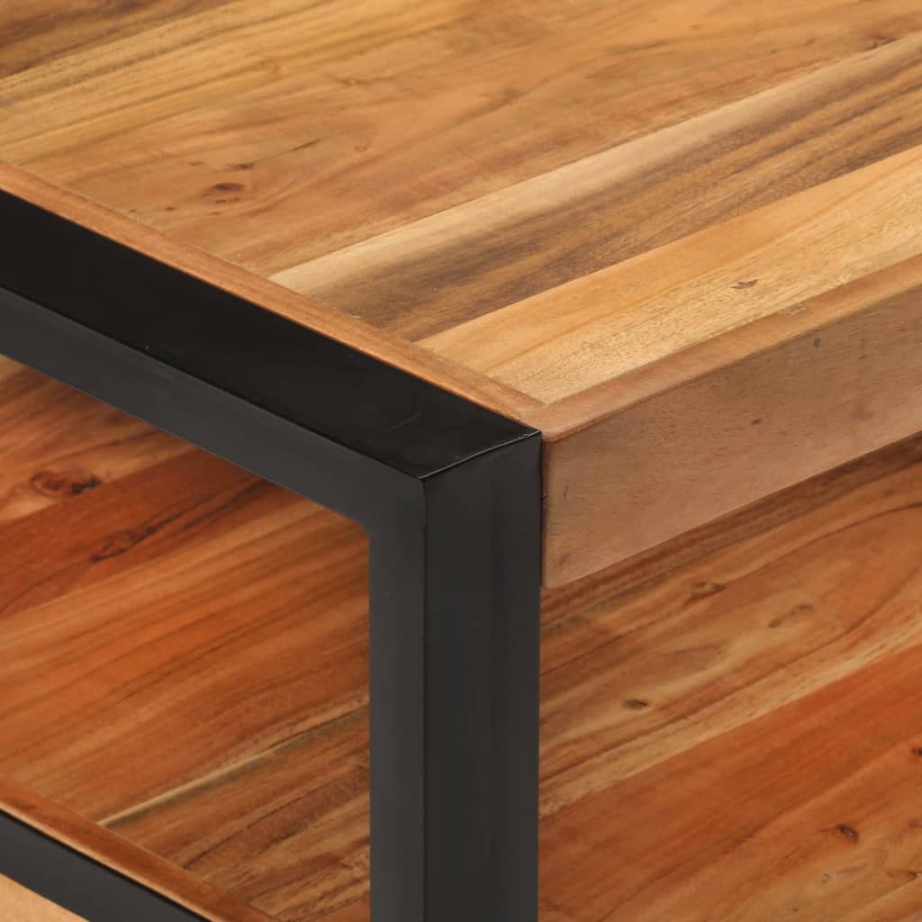 Table basse en bois massif d'acacia finition épurée