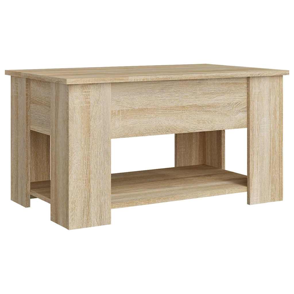 Table basse relevable en chêne sonoma et en bois d'ingénierie