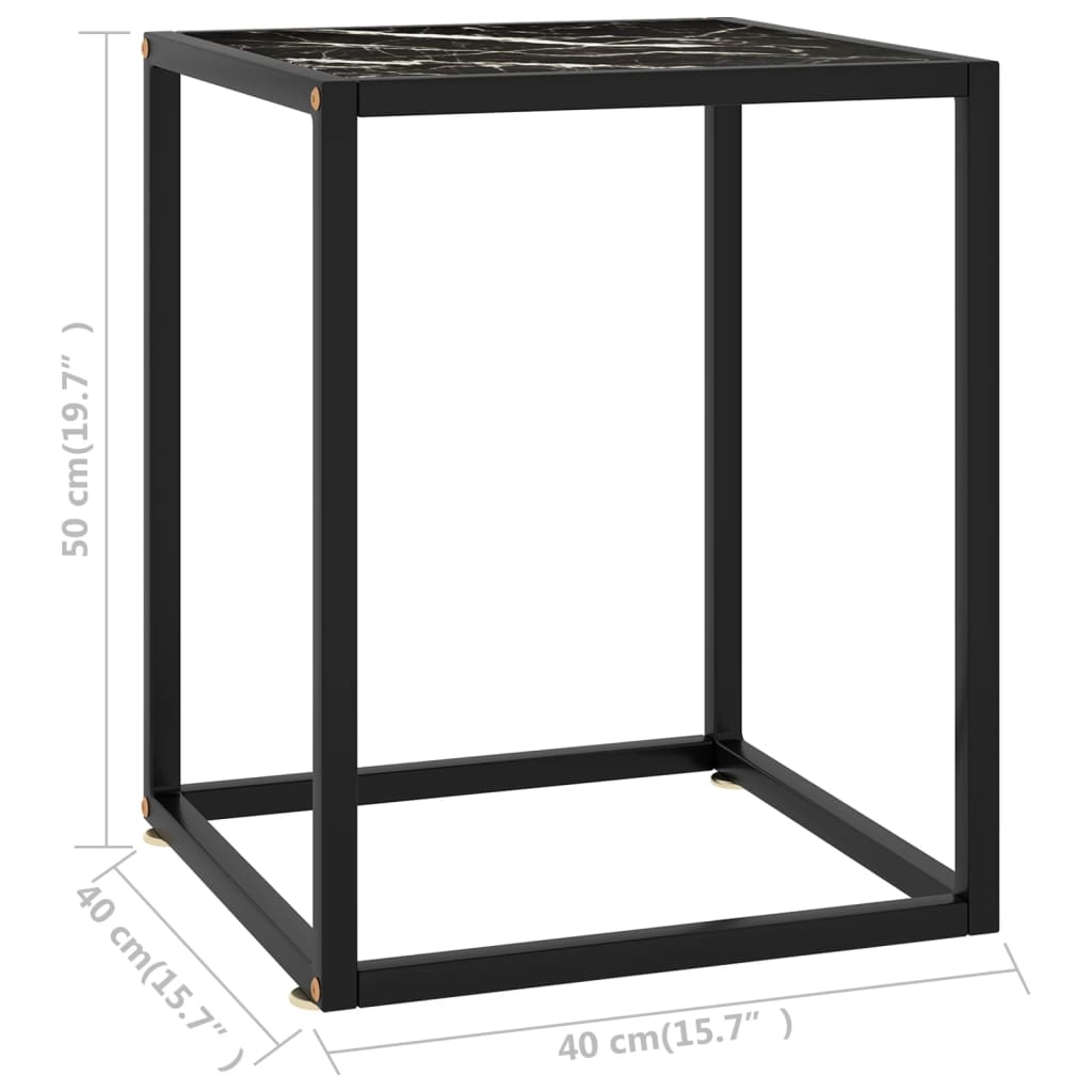 Table basse noire en verre trempé noir