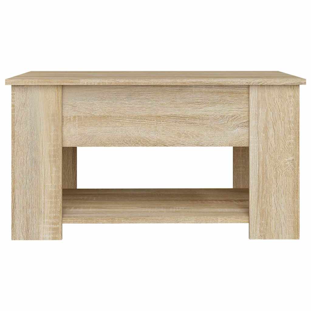 Table basse relevable en chêne sonoma et en bois d'ingénierie