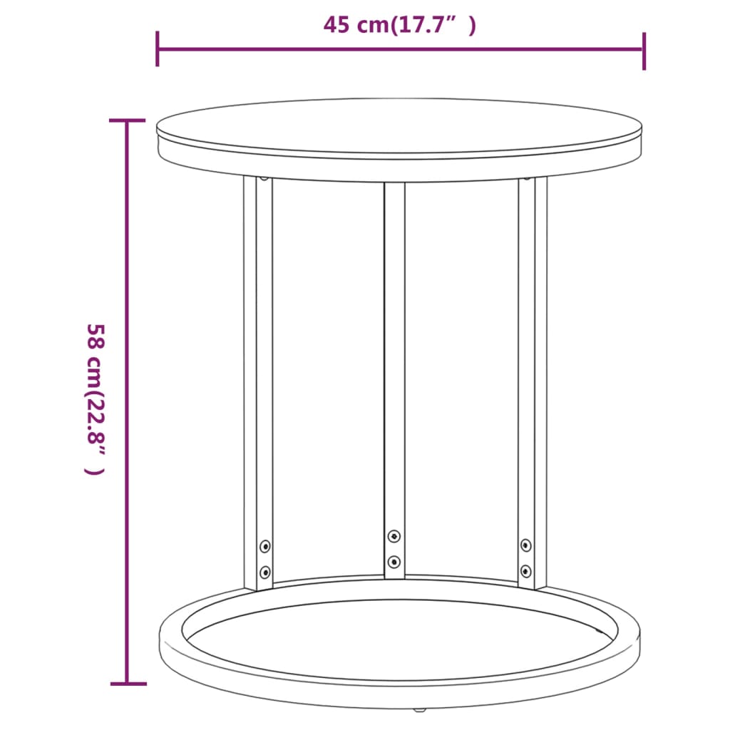 Table d'appoint en verre trempé effet marbre blanc et finition dorée